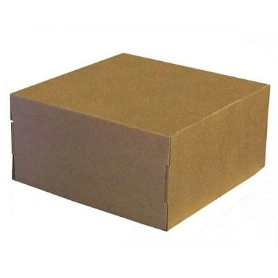 Крышка для коробки под торт 400х400х220мм для от 1 до 8 кг, D=15-40 см цвет Бурый/Бурый (х1/25)